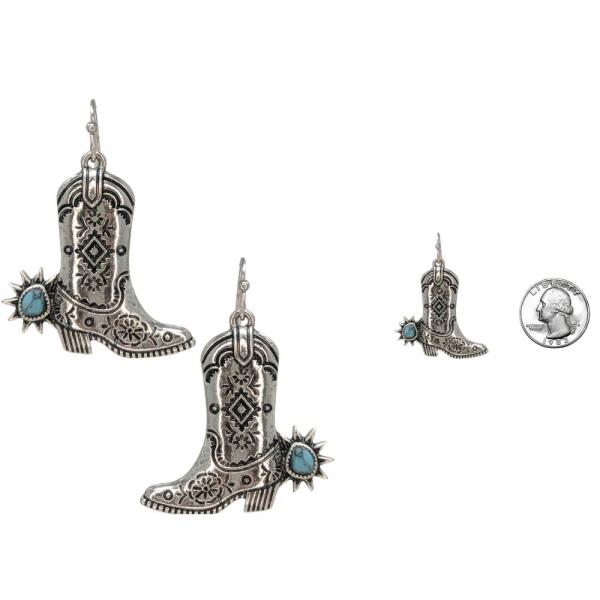 WESTERN HAND STONE BOOT EARRINGS