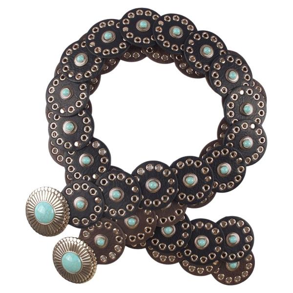 Y2K TQ STONE WESTERN ROUND BELT