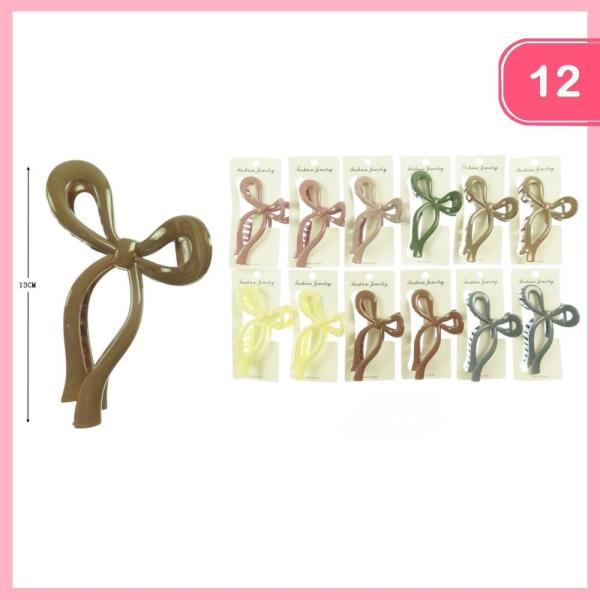 BOW HAIR CLAW CLIP (12 UNITS)