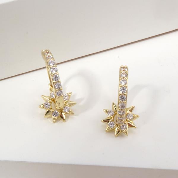 14K GOLD DIPPED CELESTIAL STAR CHARM HUGGIES