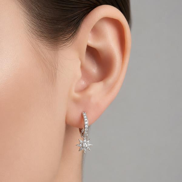 14K GOLD DIPPED CELESTIAL STAR CHARM HUGGIES