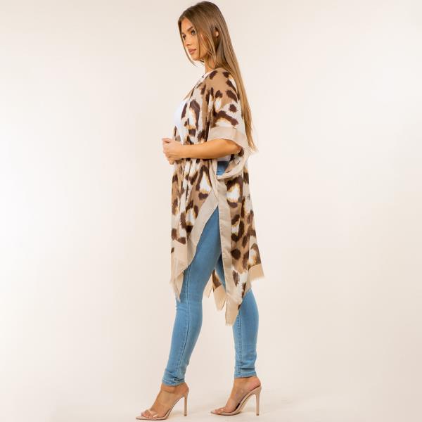 LEOPARD & BORDER KIMONO