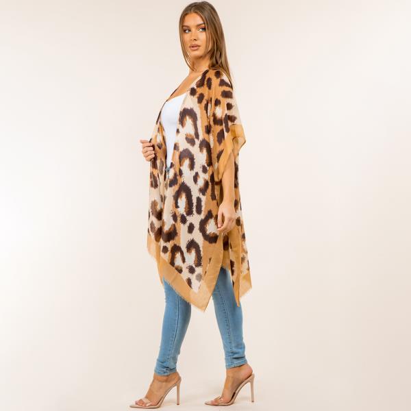 LEOPARD & BORDER KIMONO