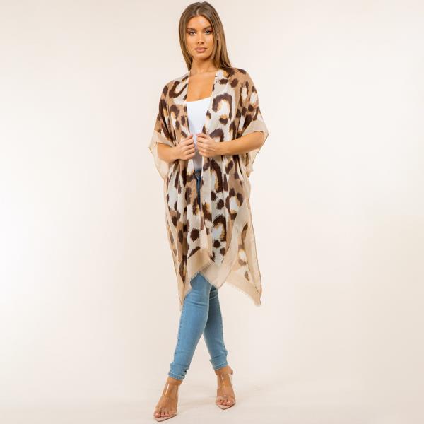 LEOPARD & BORDER KIMONO