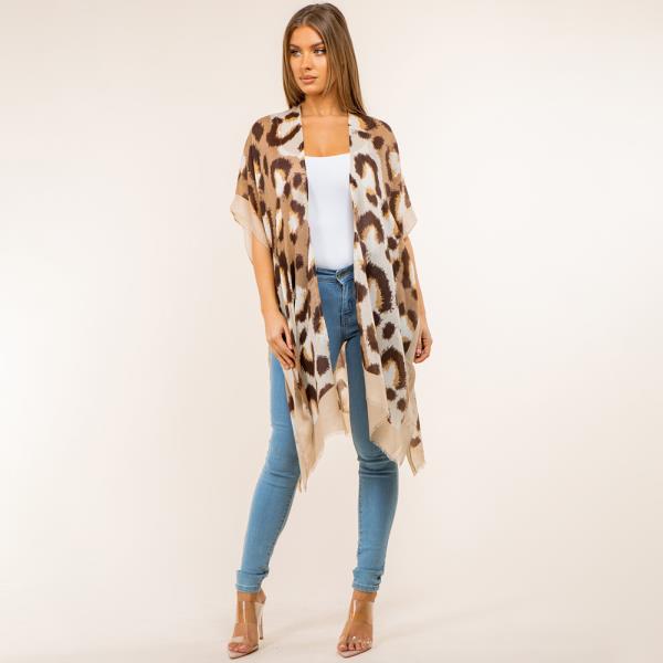 LEOPARD & BORDER KIMONO