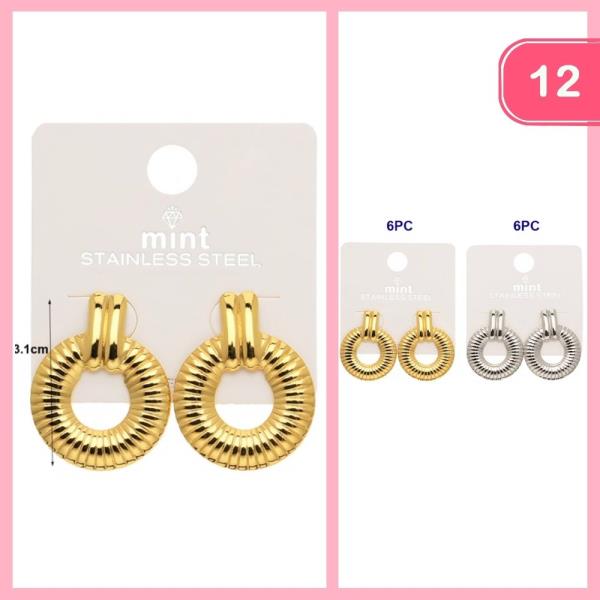 STAINLESS STEEL DOOR KNOCKER EARRINGS (12 UNITS)