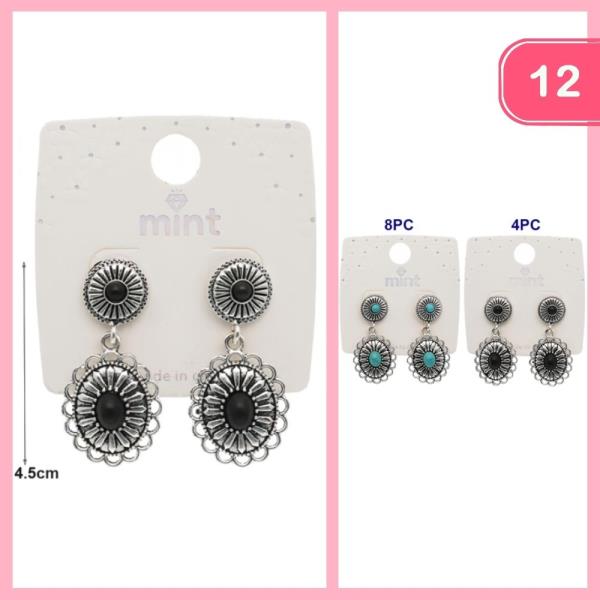 WESTERN STYLE DANGLE EARRINGS (12 UNITS)