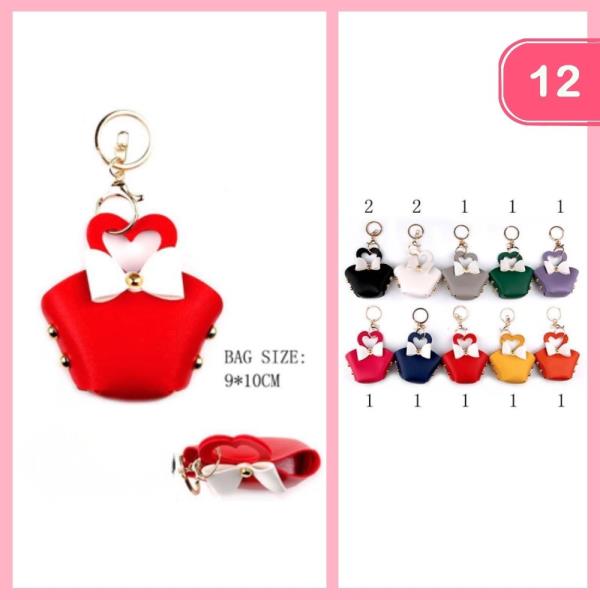 MINI HANDBAG W/BOW KEYCHAIN (12 UNITS)