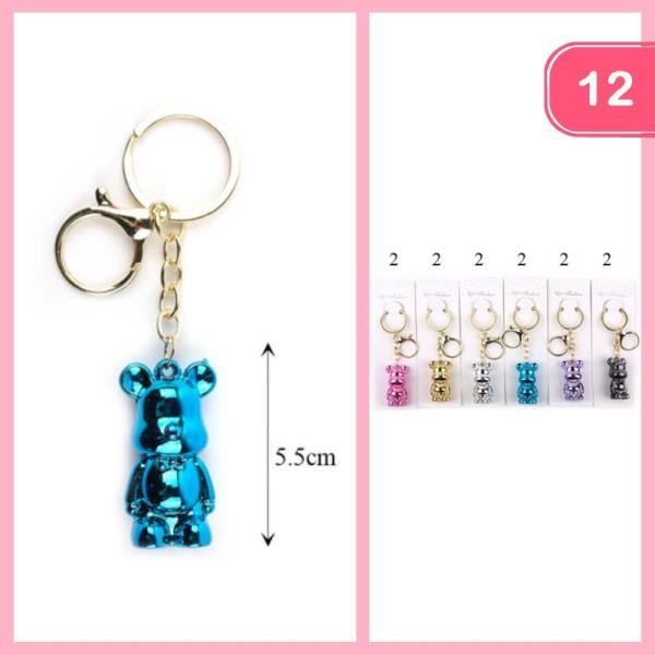 METALLIC BEAR KEYCHAIN (12 UNITS)
