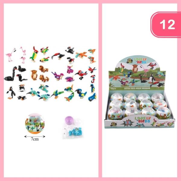 LOVELY BIRDS BUILDING TOY (12 UNITS)