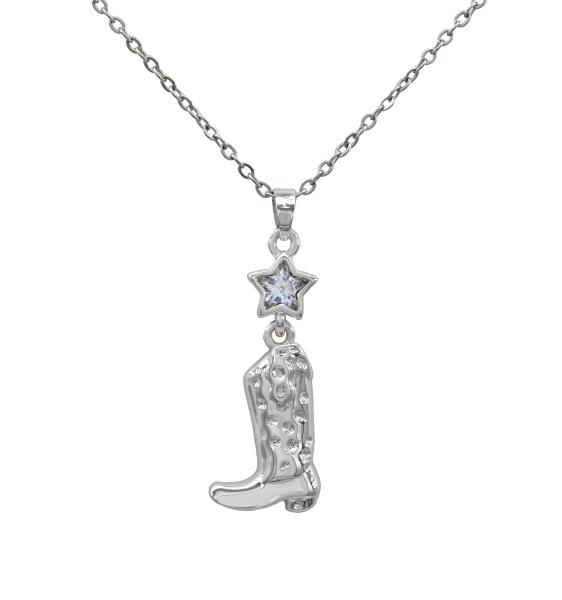 COWBOY BOOT STAINLESS STEEL NECKLACE