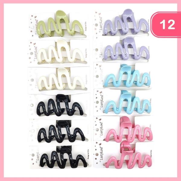 WAVY HAIR CLAW CLIP (12 UNITS)