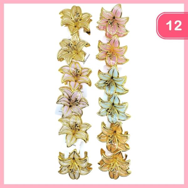 FLOWER HAIR CLAW CLIP (12 UNITS)