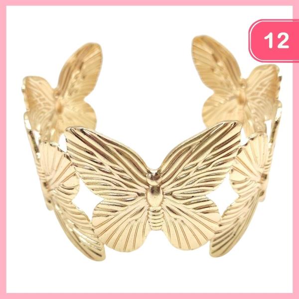 BUTTERFLY CUFF BANGLE BRACELET (12 UNITS)