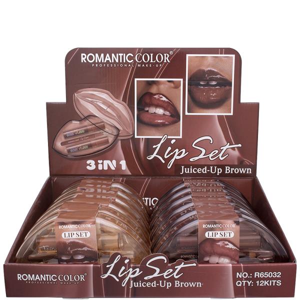 ROMANTIC COLOR 3IN1 LIP SET (12 UNITS)