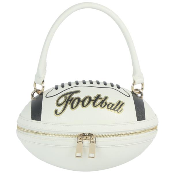 FOOTBALL SHAPED DESIGN TOP HANDLE CROSSBODY BAG