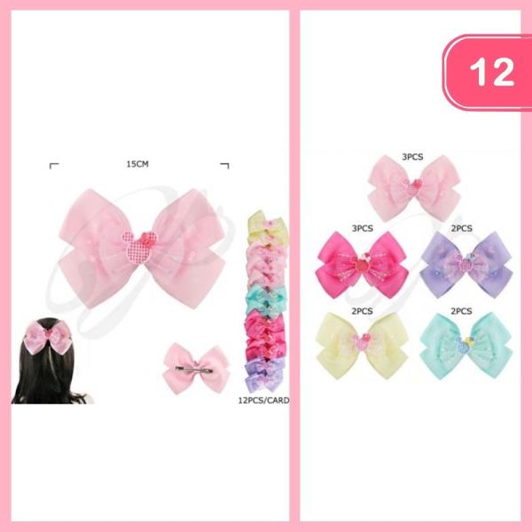 RIBBON HAIR BOW (12 UNITS)
