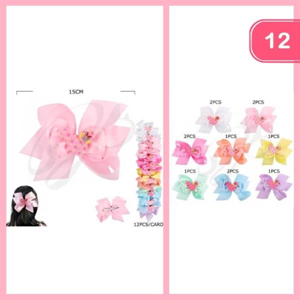 RIBBON HAIR BOW (12 UNITS)