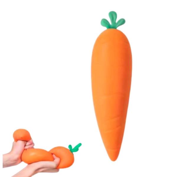 ETA-7/10 34 CM MEGA FRUIT XXL CARROT SQUISHY SQUEEZE TOY (6 UNITS)