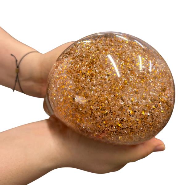 XLARGE GLITTER BOBA BALL DUMPLING SQUISHY SQUEEZE TOY (4 UNITS)