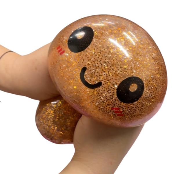 XLARGE GLITTER BOBA BALL DUMPLING SQUISHY SQUEEZE TOY (4 UNITS)