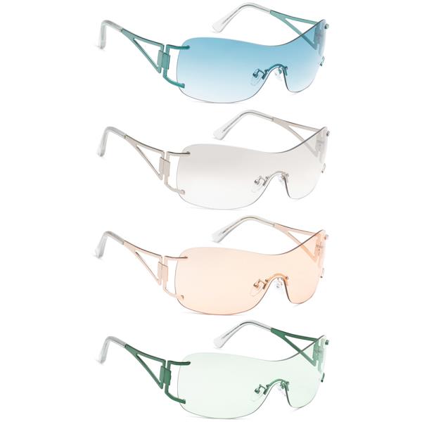 COLOR SHIELD BUTTERFLY SUNGLASSES 1DZ