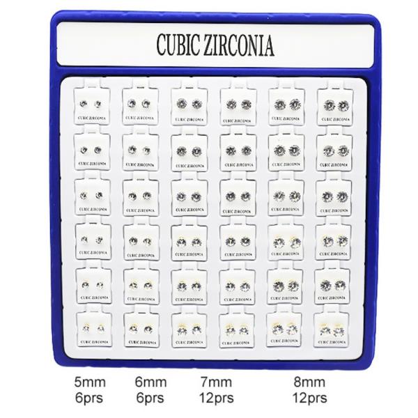 CZ POST EARRINGS (36 UNITS)
