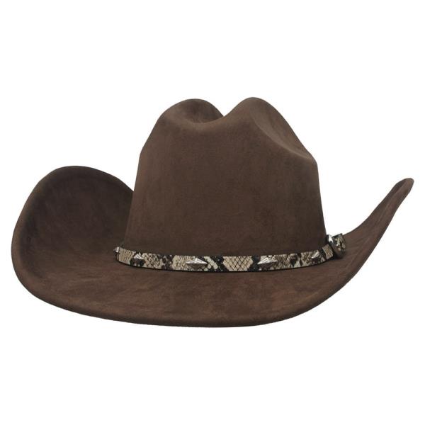 DIAMOND BUCKLE WESTERN MICROSUEDE COWBOY HAT