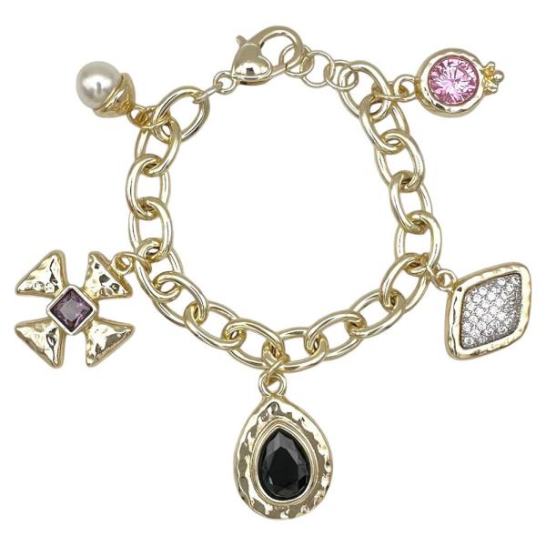 CZ PAVE CHARM BRACELET