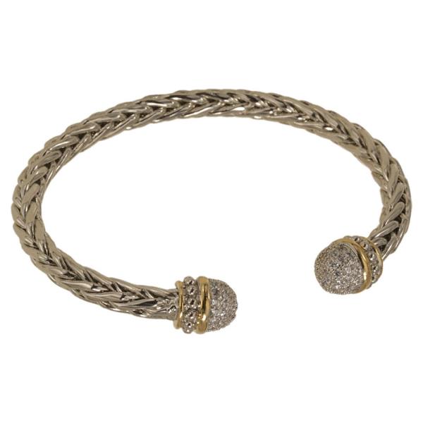 TWO TONE CZ CUFF BRACELET