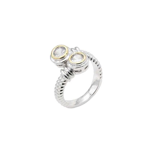 14K GOLD PLATED TWO TONE CZ RING