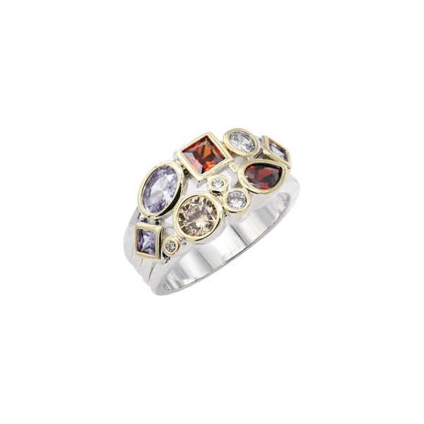 TWO TONE PLATED CZ RING