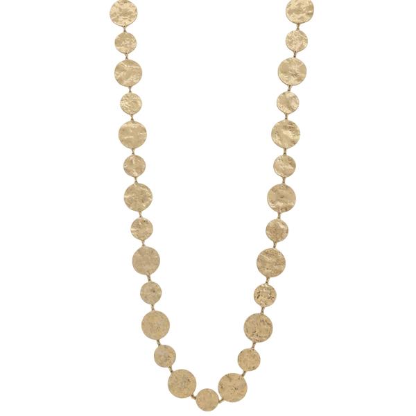 MULTI HAMMERED METAL CIRCULAR DISC NECKLACE