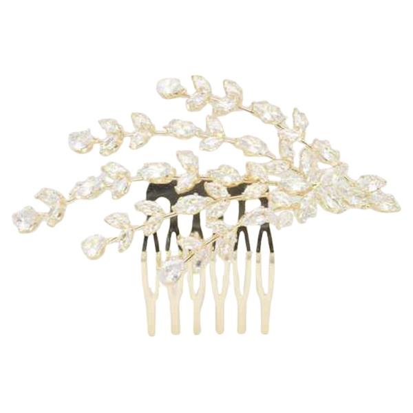 CZ STONE FLOWER HAIR COMB