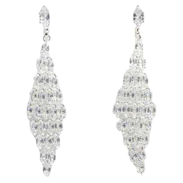 CZ STONE FRINGE DANGLE EARRING