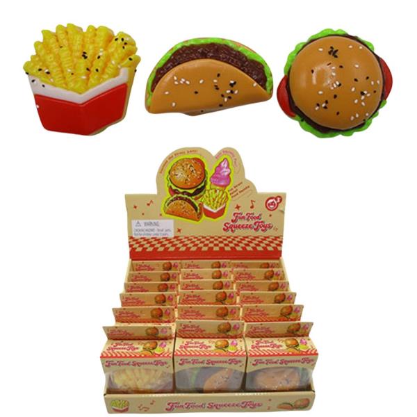 ETA-7/31 8 CM FAST FOOD SQUISHY SQUEEZE TOY (12 UNITS)