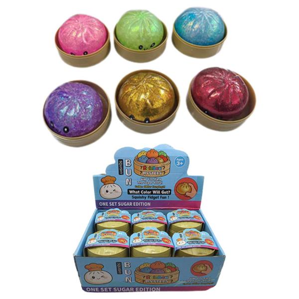 ETA-7/31 8.5 CM GLITTER DUMPLING SQUISHY SQUEEZE TOY (12 UNITS)