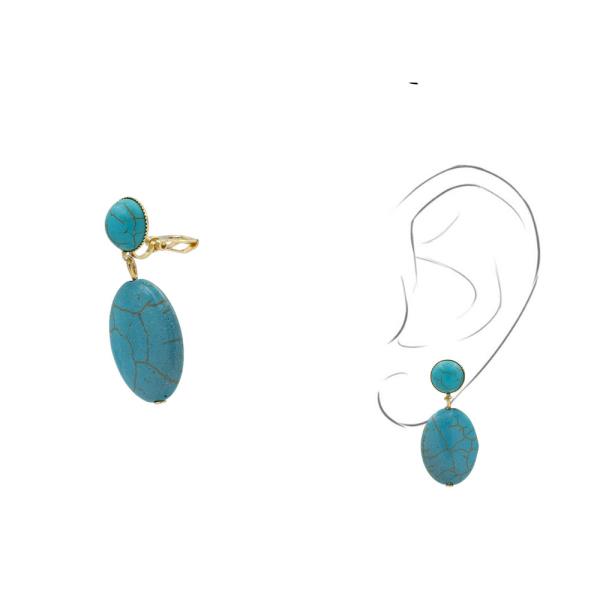 TURQUOISE OVAL DROP EAR CUFF