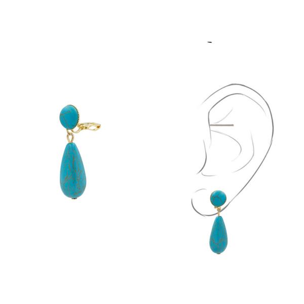 TURQUOISE TEARDROP EAR CUFF