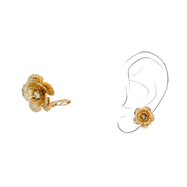 METAL FLOWER EAR CUFF
