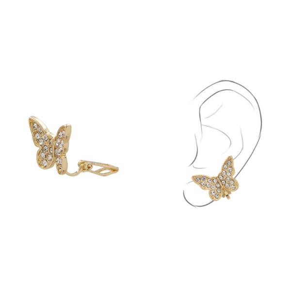 RHINESTONE BUTTERFLY EAR CUFF