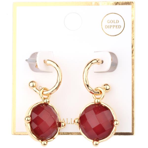 EPOXY STONE HOOP EARRING