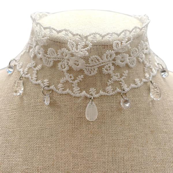 LACE RHINESTONE CHOKER NECKLACE