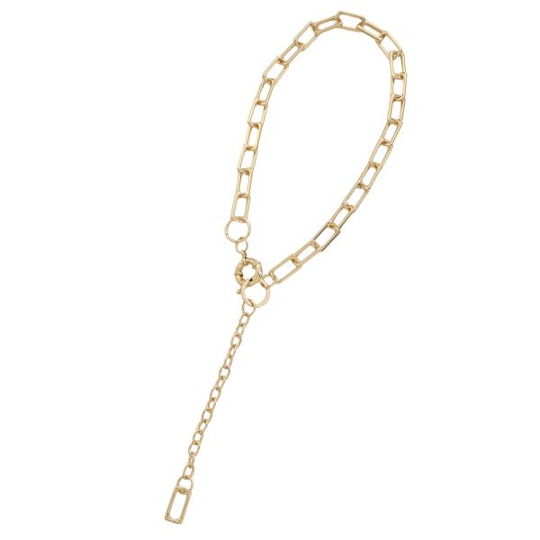 CHAIN LINK LARIAT TOGGLE DESIGN NECKLACE