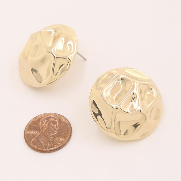 ROUND HAMMERED POST EARRING