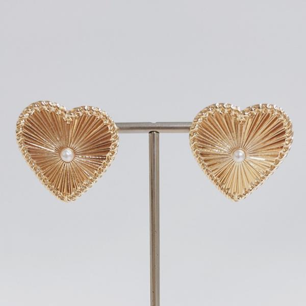 GOLD LASER CUT HEART POST EARRING