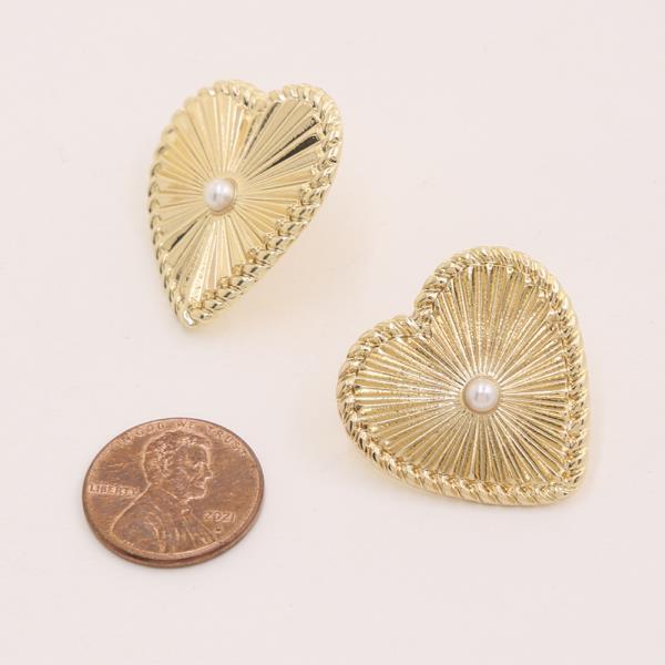 GOLD LASER CUT HEART POST EARRING