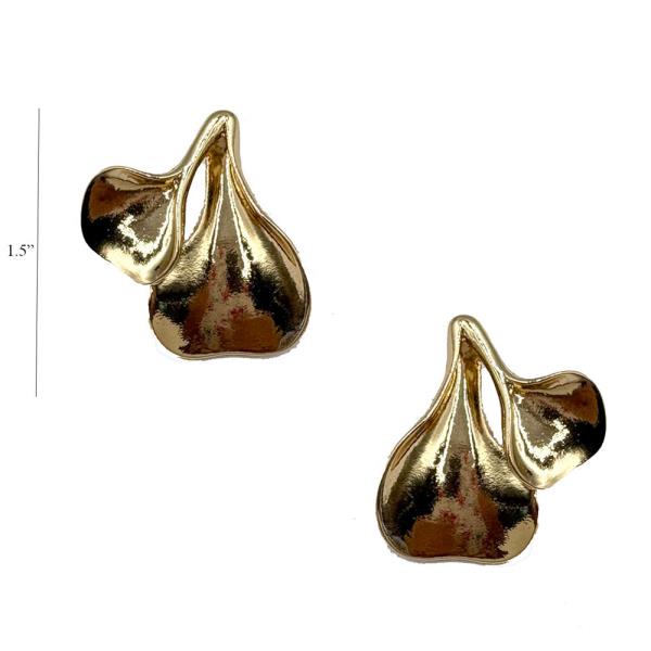 METAL TULIP POST EARRING