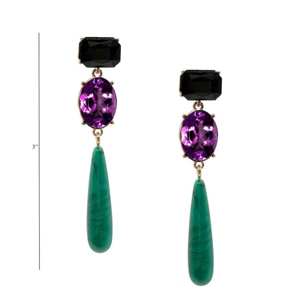CRYSTAL LINEAR DROP EARRING