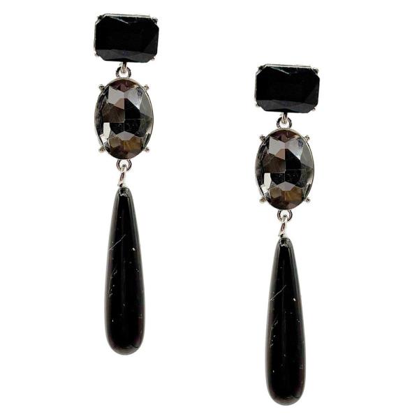 CRYSTAL LINEAR DROP EARRING